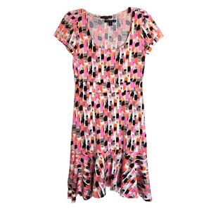 Femme Abstract Print Midi Dress - Size Small